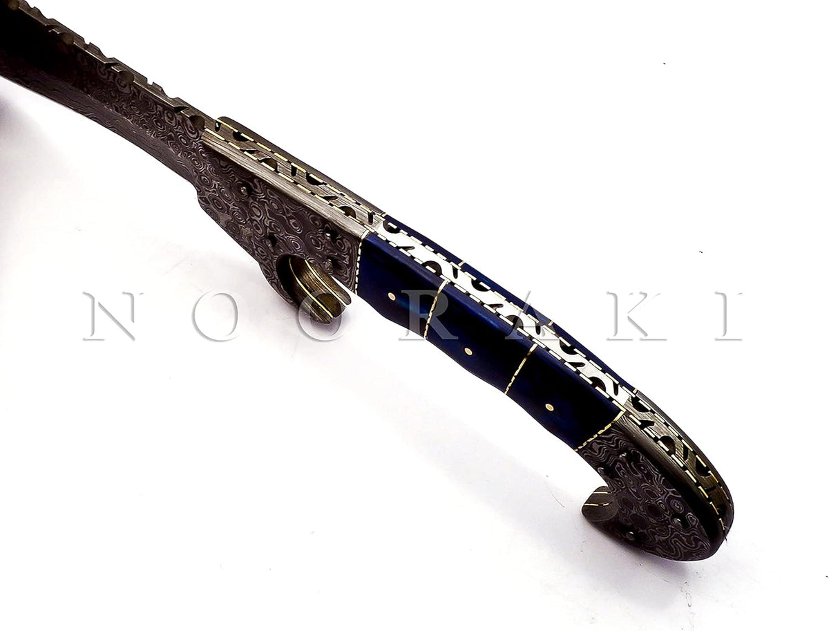 Nooraki - 18 inches Handmade Damascus Steel Machete/Kukri Knife, Bushcraft Knife, Hunting Knife