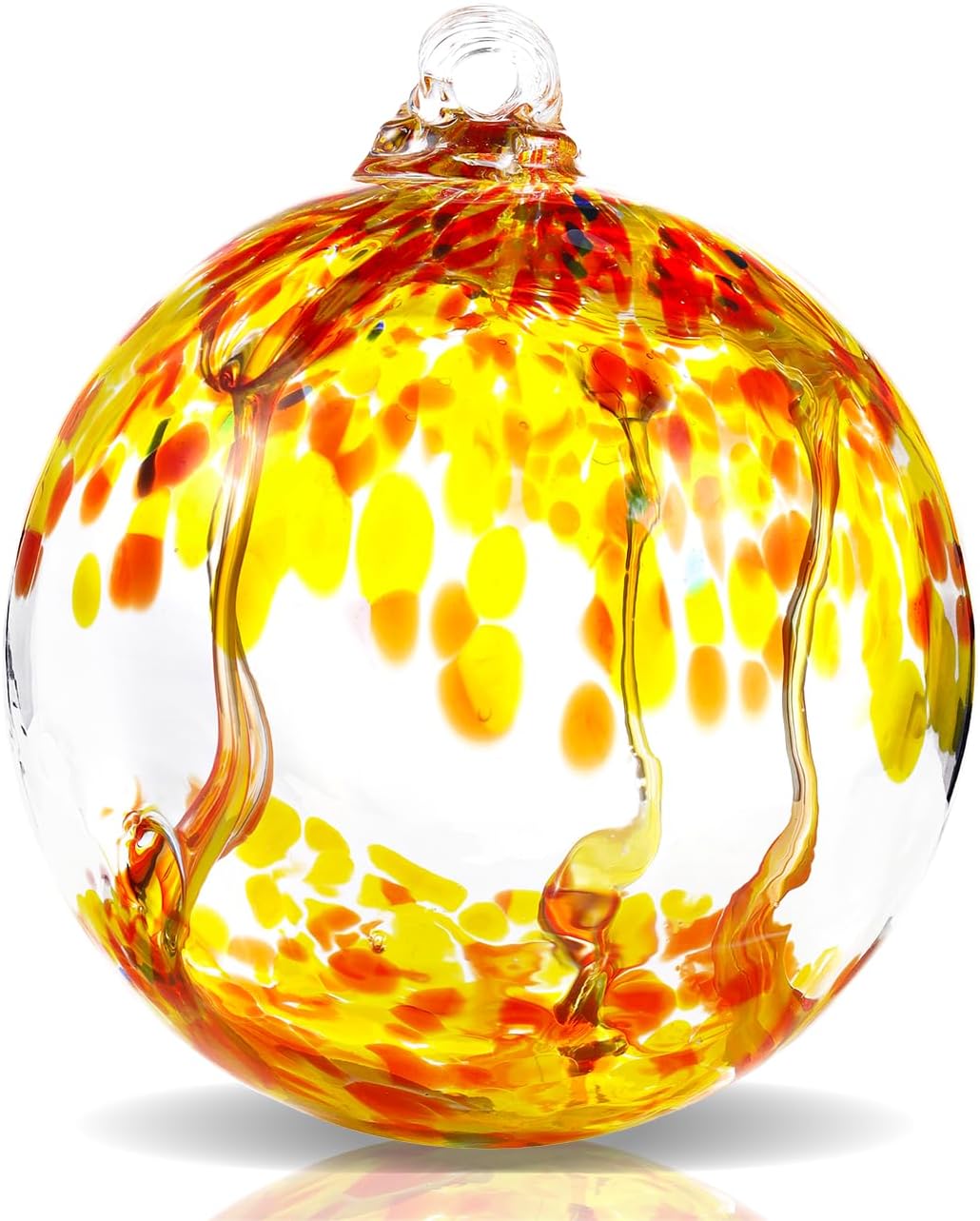 VOREEN 6" Hanging Glass Garden Gazing Ball Hand Blown Glass Witch Ball Christmas Ornament