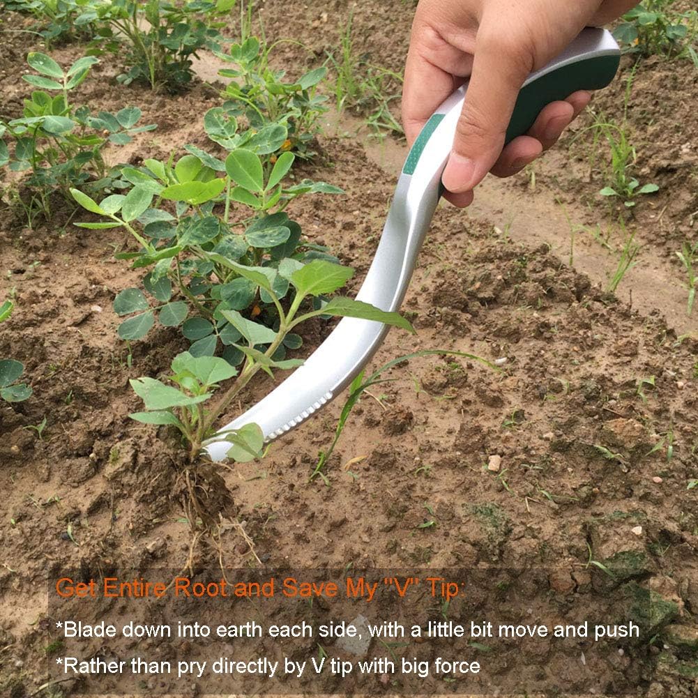 One-Piece Aluminum Gardening Weed Tools, Hand Garden Weeder Tool, Ergonomic Handle Best Weeding