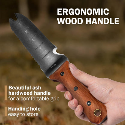 Hori Hori Garden Knife, Garden Tools with Sheath for Weeding,Planting,Digging, 7" Stainless Steel