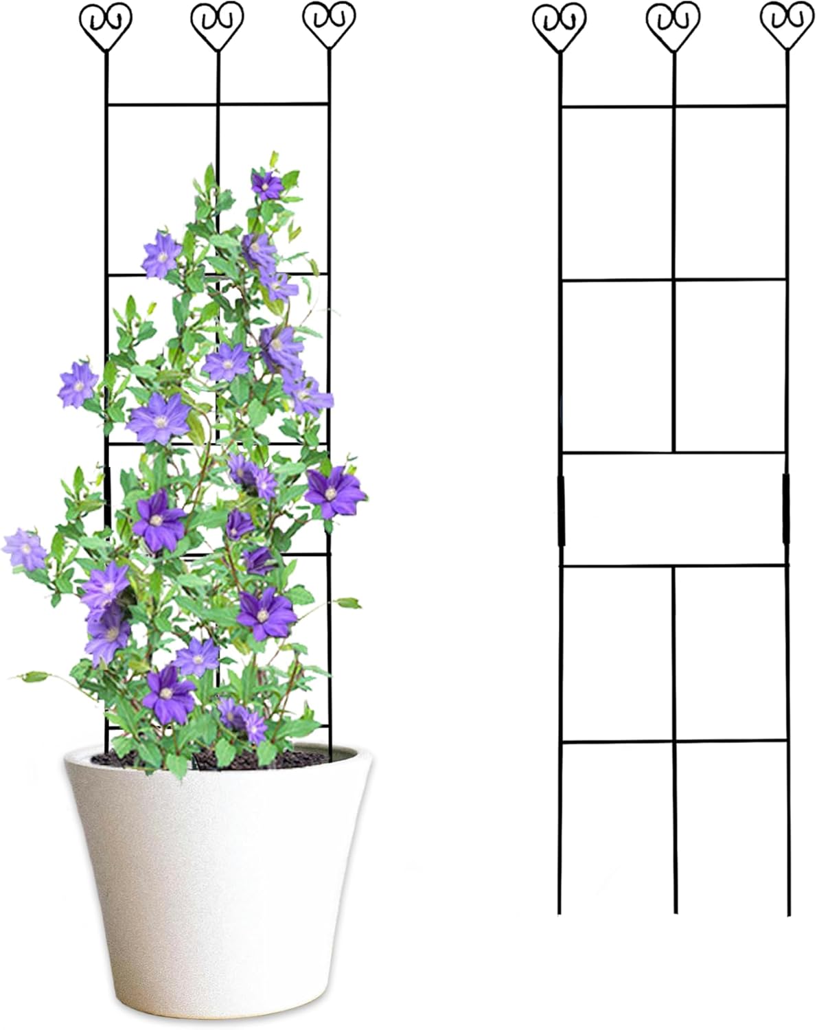 2 Pack 30'' Plant Trellis for Climbing Plants Indoors, Metal Garden Trellis for Potted Houseplant