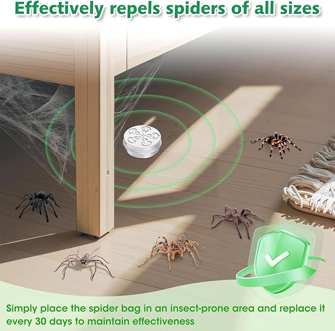 4 Pack Spider Repellent Indoor for Car Engines, Peppermint Oil, Naturally Spider Killer and