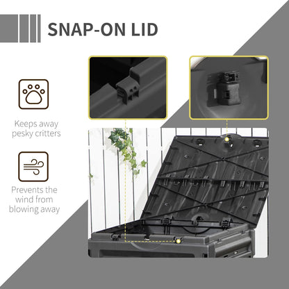 Outsunny Garden Compost Bin, 120 Gallon (450L) Garden Composter, BPA Free, with 80 Vents and 2