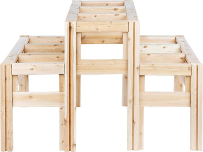 Greenes Fence Two-Tiers Nine Bucket Elevated Cedar Wood Garden Frame, 43 in. x 43 in. x 30 in.