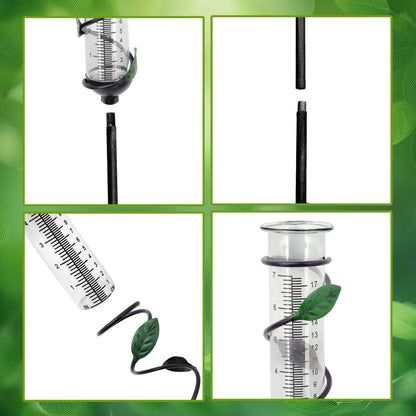 YNGFIL 27" Garden Rain Gauge - 7" Plastic Tube for Outdoor Indoor Use, Patio Yard Decor Statue