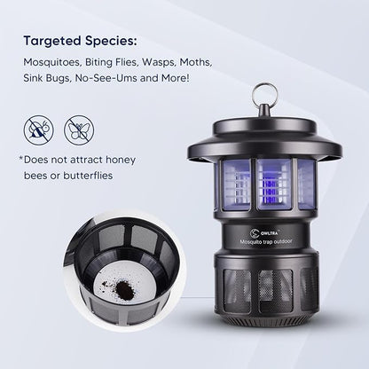 OWLTRA OMT-L20 Indoor & Outdoor Electric Insect Trap, Catcher & Killer Lamp for Mosquitoes, Biting
