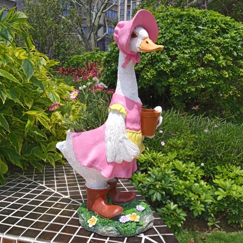 Couple Duck Garden Statue Duck Succulent Plant Flowerpot Goose Flowerpot Indoor and Outdoor Art