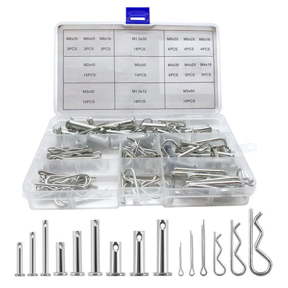 Boatsea 122Pcs Cotter Pin Hair Pin Clevis Pin Assortment Kit,R Clips Retaining Hair Pins