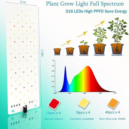 Led Grow Light,Grow Lights for Indoor Plants Full Spectrum, 316leds Plant Lights for Indoor Growing