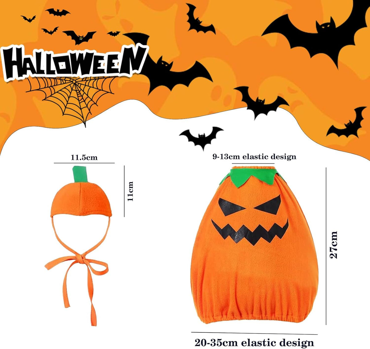 Porch Goose Outfits for 23" Plastic Porch Goose Halloween Pumpkin Outfit Goose Clothes for Cement