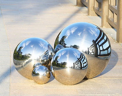 Nerien Gazing Ball, 2 Inch Stainless Steel Garden Mirror Globe, Polished Ornament Sphere, Hollow