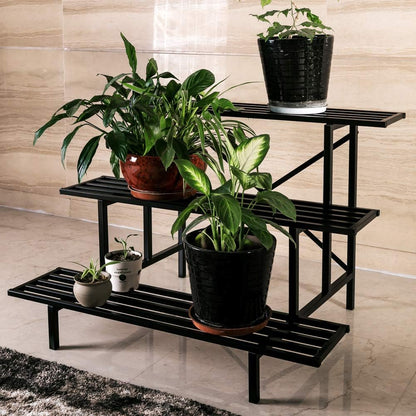 Zhongma 3 Tier Sturdy Metal Plant Stand, L35.43 x W26 x H23.6 inch, Heavy Duty Plant Holder for