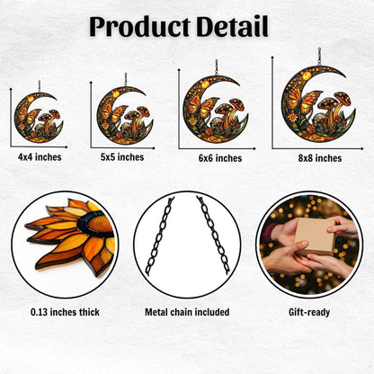 Cresent Forest Butterfly Acrylic Suncatcher Stained Glass Effect Window Car Hanging Christmas