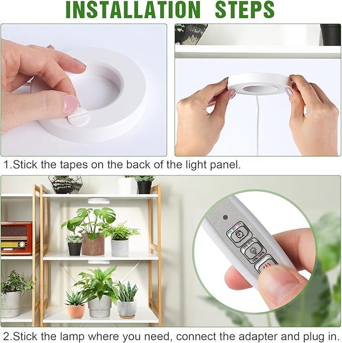 LORDEM Ceiling Grow Light for Indoor Plants, 96 LEDs Full Spectrum LED Plant Light, 5V Plant Lamp