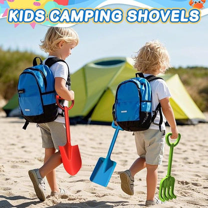 3 PCS Beach Shovel Sand Shovels Toys for Kids Adults, 16 Inch Spade Rake Sandbox, Sturdy Scoop