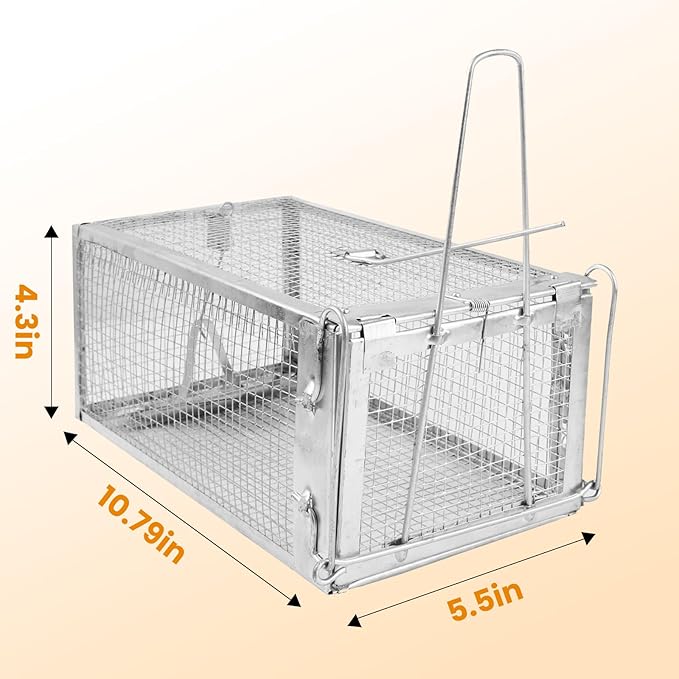 Moclever Humane Rat Trap – Live Catch & Release Mouse Trap for Indoor & Outdoor Use | No-Kill Metal