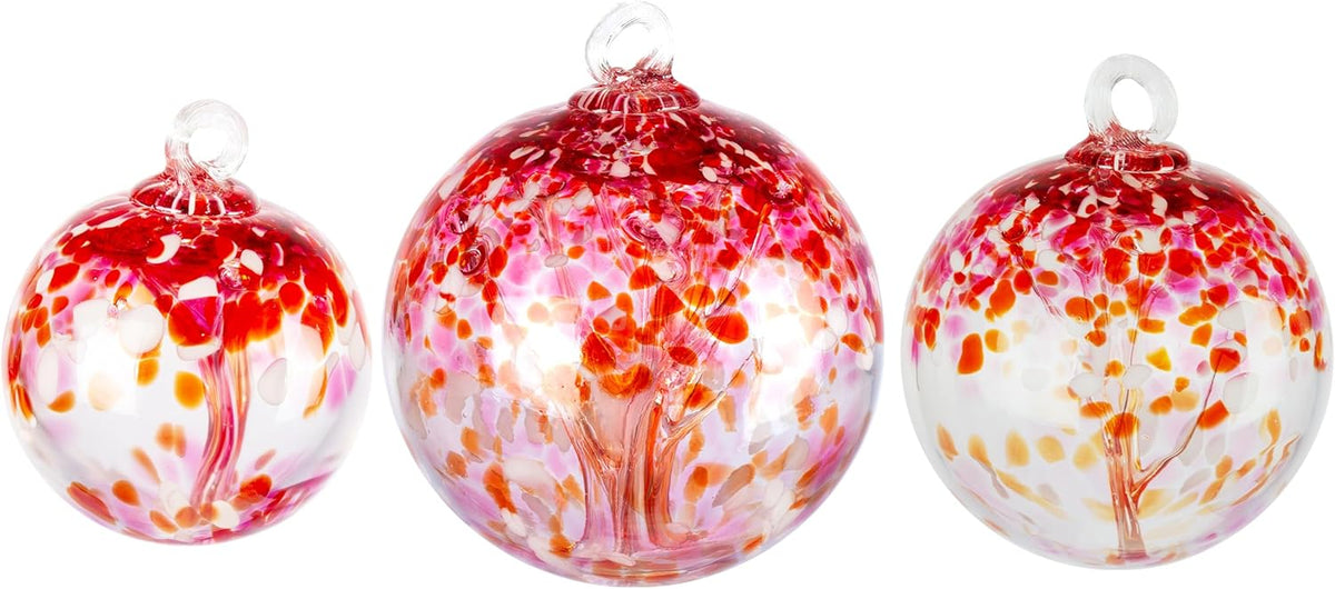 Dale Tiffany Hand Blown Glass, 4" Diameter Blush, Tree of Life Collection, Witch Globe Hanging