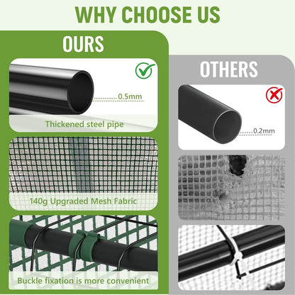 Portable Greenhouse for Outdoor, Small Greenhouses with Durable PE Cover, Walk in Greenhouse with