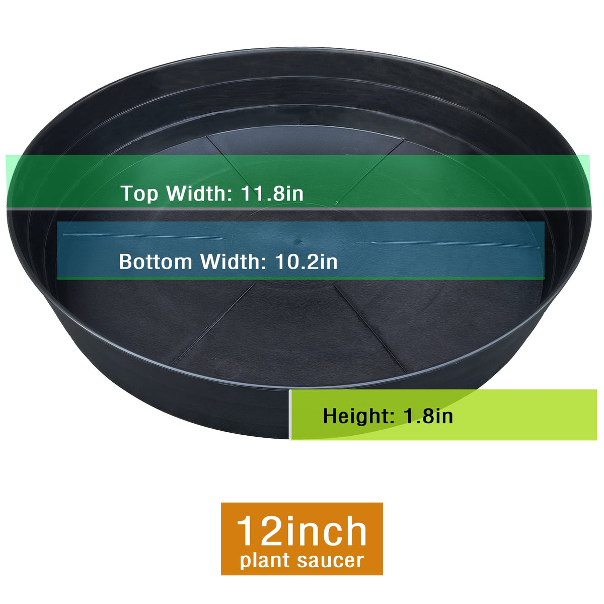 Plant Saucers 10 12 14 16 18 20 25 Inch, 4 Pack of Plastic Plant saucers for Pots，Extra-Deep Plant