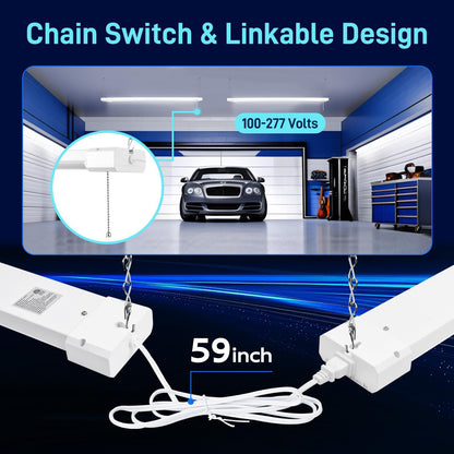 hykolity 1 Pack 4FT Linkable LED Shop Light for Garage, 6500lm, 4FT 60W Utility Light Fixture