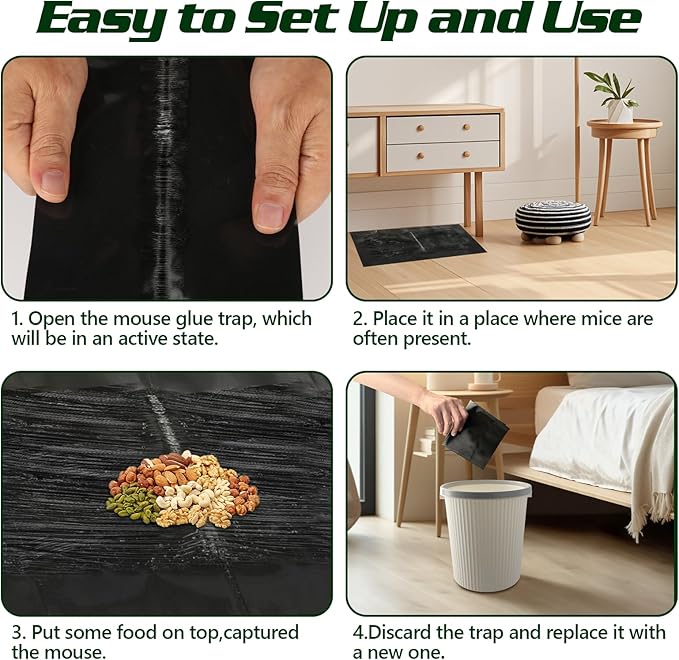 10 Pack Sticky Mouse Traps,Clear Mouse Glue Trap Sticky Traps That Work for Mice and Rats