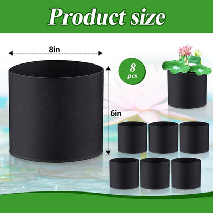 Norme 8 Pcs Aquatic Plant Pots for Pond, Pond Plant Baskets Heavy Duty Fabric Pots for Garden