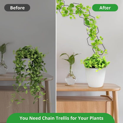 24 Pcs Chain Trellis for Climbing Plants, 120 Inch Long Metal Plant Trellis Indoor Outdoor, Garden