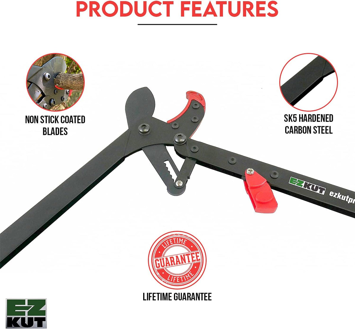 EZ Kut BranchCutter Anvil Loppers. Ratcheting Tree Cutter - Sub Compact Lightweight Packable