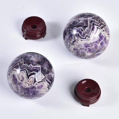 JIC Gem 3.1-3.5 inch(80-90mm) Large Crystal Ball Chevron Amethyst Healing Crystals Sphere with