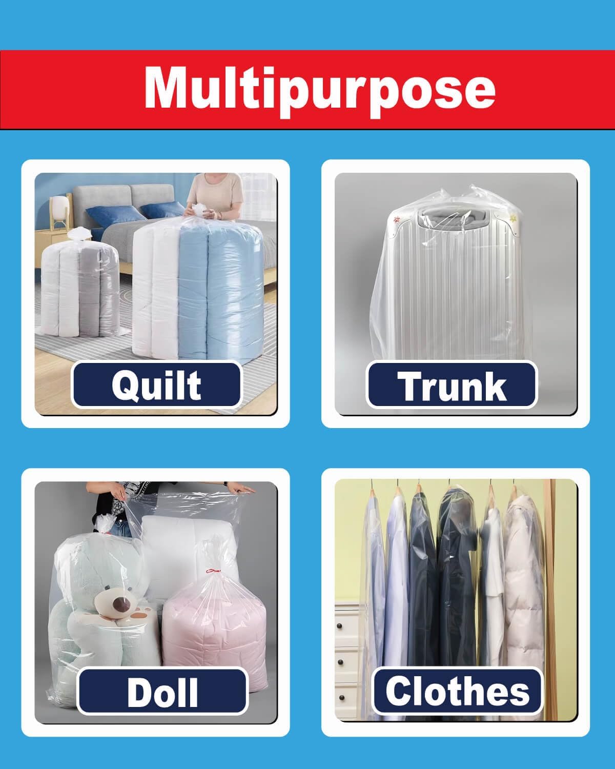6 Mil Heavy Duty Contractor Trash Bags - 20 Pack Large Clear Construction Garbage Bags for 50/55/60