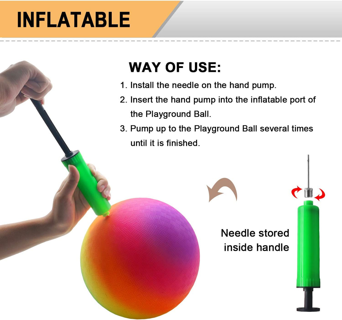 Four Square Balls, 8.5 Inch Playground Ball for Kids Outdoor Dodgeball Kickball Handball Game with