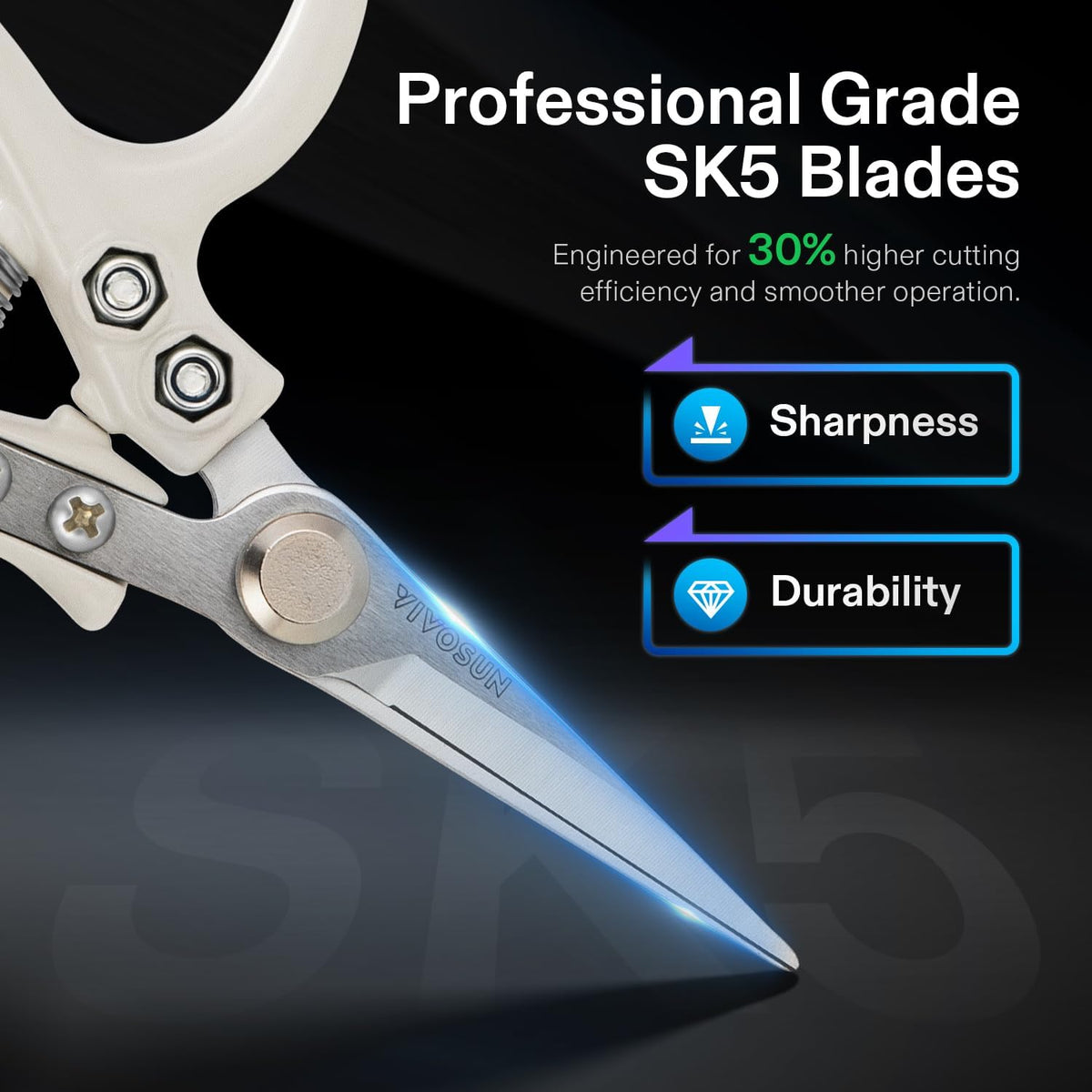VIVOSUN Pruning Shears for Gardening, Lightweight Plant Pruners for Gardening, Garden Scissors for