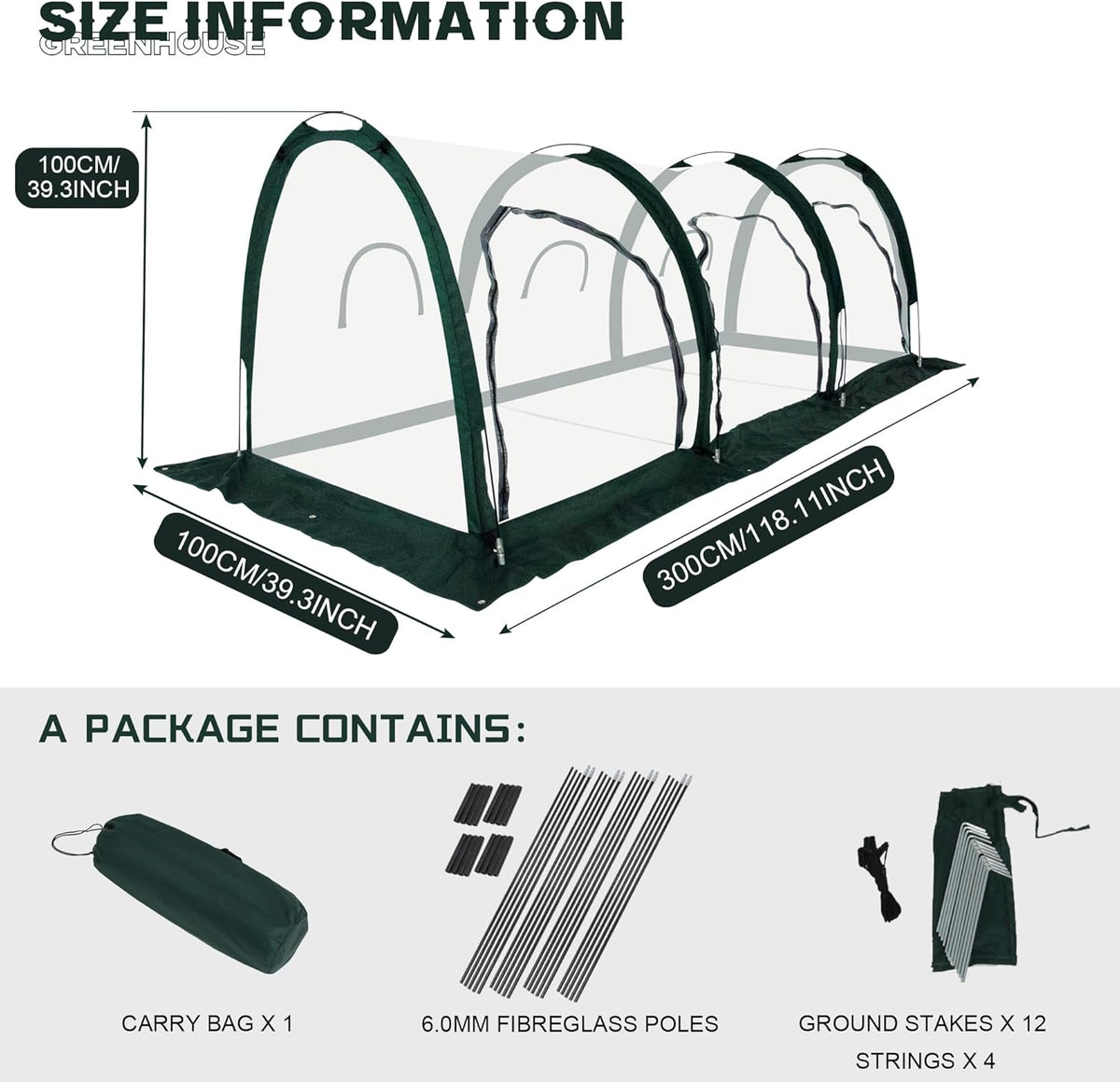 Portable Tunnel Greenhouse for Outdoors - Transparent Mini Greenhouses Ideal for Backyards and