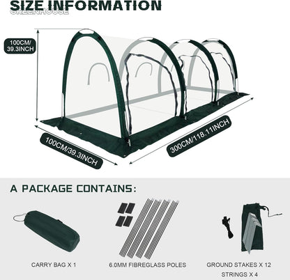 Portable Tunnel Greenhouse for Outdoors - Transparent Mini Greenhouses Ideal for Backyards and