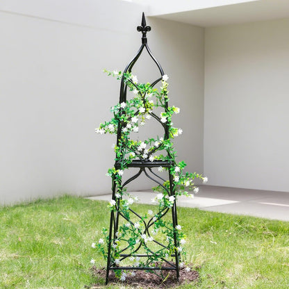 Obelisk Trellis for Garden - 38.3" x 10.03" Durable Metal Climbing Support for Roses, Vines &