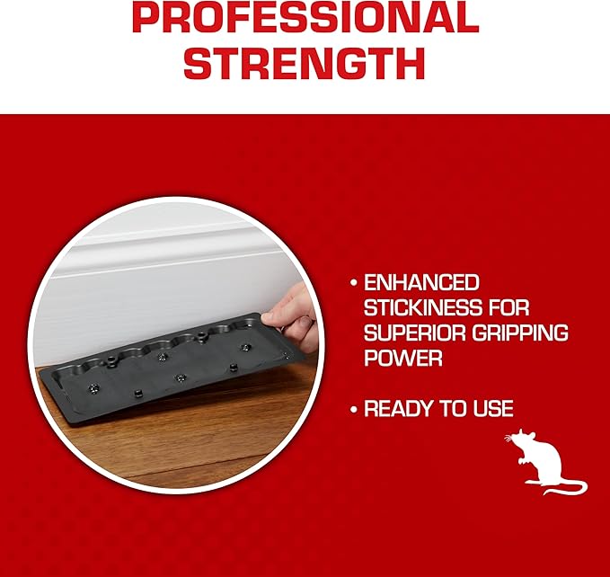 Tomcat Glue Traps Rat Size with Eugenol for Enhanced Stickiness, 2 Traps/Pack (12-Pack)