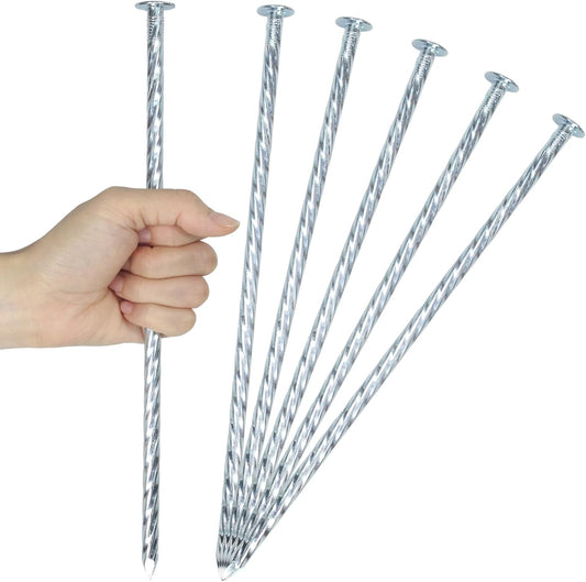 10 Inch Landscape Stakes Galvanized Metal Landscape Edging Anchoring Spikes Stakes, Camping Stakes