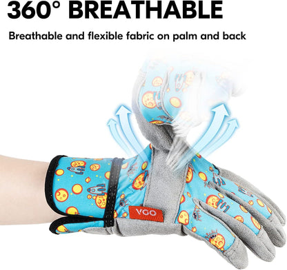 Vgo... 1-Pair Age 6-7 Kids Gardening Gloves,Children Yard Work Gloves,Soft Safety Outdoor Playing