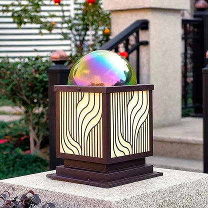 Nerien Gazing Ball, Stainless Steel Garden Mirror Globe, Polished Ornament Sphere, Hollow Floating