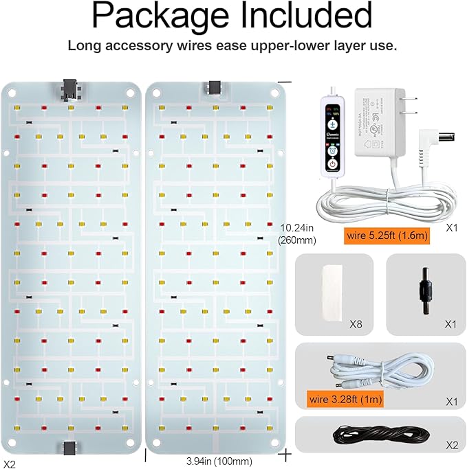 DOMMIA Grow Light, 20W Ultra-Thin Panel Grow Lights for Indoor Plants, High PPFD Full Spectrum
