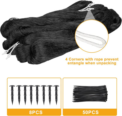 Bird Net 25'x50' with 1" Mesh Nylon Bird Netting for Garden, Poultry Netting Heavy Duty Aviary