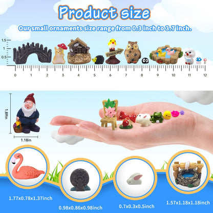 Tardigrade 200 Pieces Fairy Garden Accessories, Fairy Garden Kit, Fairy Tiny House, Miniature Gnome