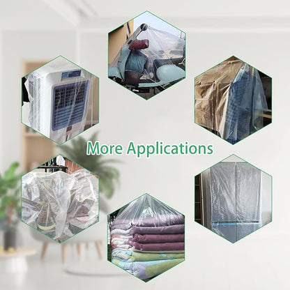 ANPHSIN 2 Pcs Extra Large Winter Plant Cover Freeze Protection - 71" x 83" Plastic Plant Frost Bags