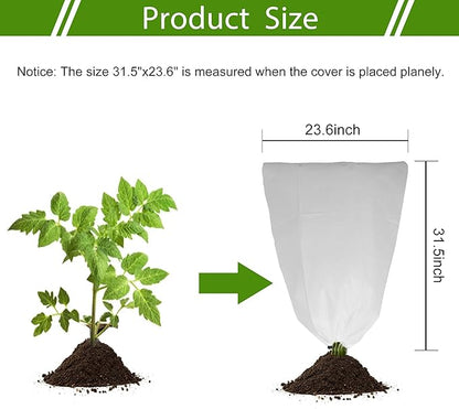 2 Pack Plant Covers Freeze Protection for Winter, 31.5''×23.6'' Frost Cloths for Outdoor Plants