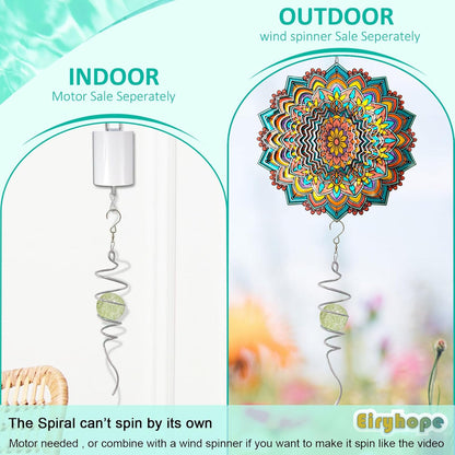 Glow in The Dark Gazing Ball Spiral Tail - Wind Spinner Stabilizer with Glow Glass Ball & Swivel