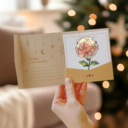 Light Pink Rose Flower Acrylic Suncatcher Stained Glass Effect Window Car Hanging Christmas