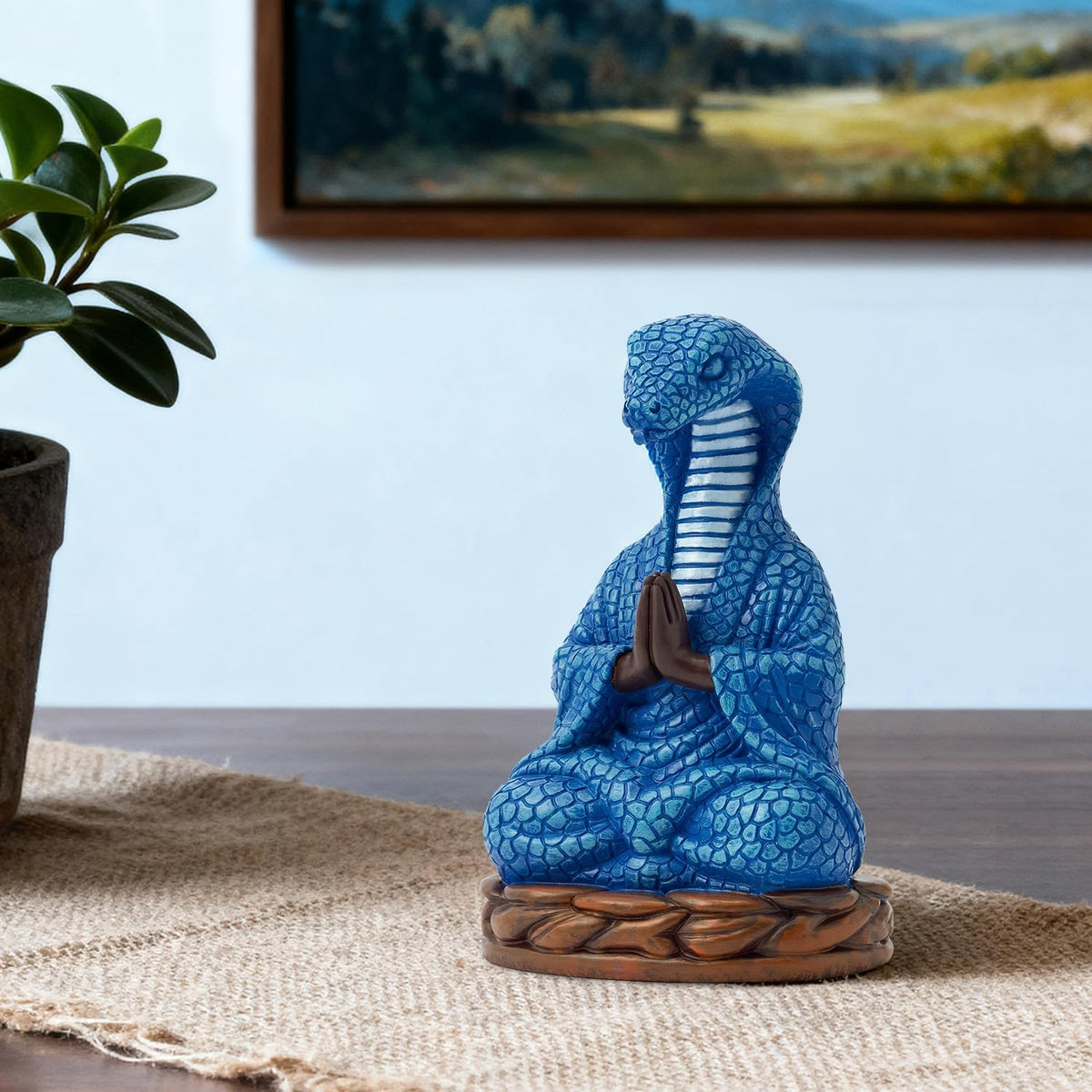 Meditation Snake Resin Statue - Zen Snake Figurine Statue for Snakes Lover Gifts Mediation Yoga