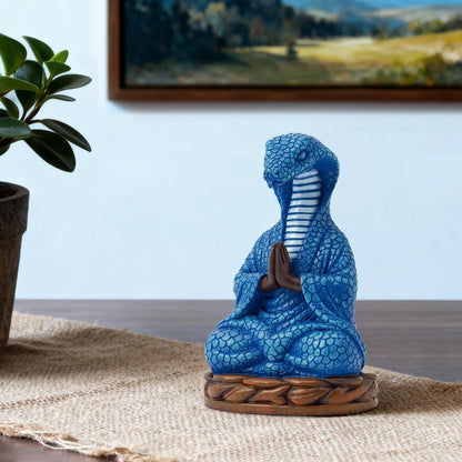 Meditation Snake Resin Statue - Zen Snake Figurine Statue for Snakes Lover Gifts Mediation Yoga