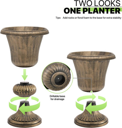Magshion 20" Urn Planter for Outdoor and Indoor Plants, Large Decorative Front Porch Planter
