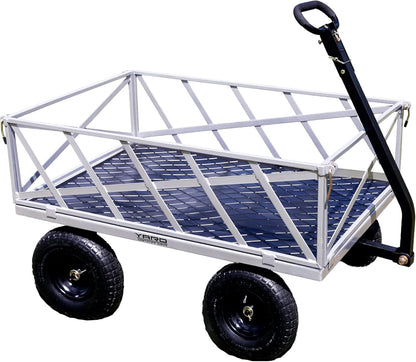 Yard Commander - Heavy Duty 1200lb Steel All Terrain Utility Cart, Garden Wagon, 9 cu ft Bed, Easy